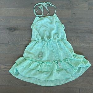 MAJORELLE Mint Green Ruffle Dress